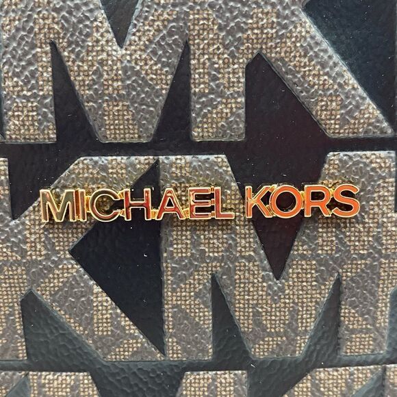 MICHAEL Michael Kors Adina Medium Backpack Black/Brown Signature Logo main image 11